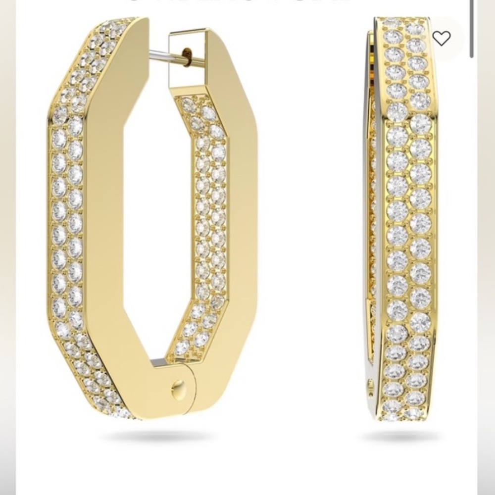 Gold and Silver Crystal Hoop Earrings